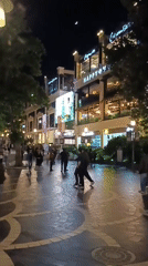 Evening foot traffic on busy Baku promenade