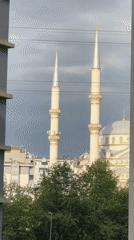 Casual selfies and mosque views captured in Esenyurt