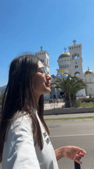 Woman observed near Orthodox church in Šušanj, Montenegro