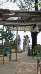 Beachside cafe and tree canopy shots, Cikal, Indonesia