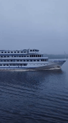 Russian cruise ship A.S. Pushkin spotted on waters near Volzhanka