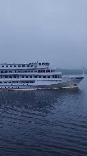 Russian cruise ship A.S. Pushkin spotted on waters near Volzhanka