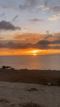 Sunset captured on video over ocean in Juan Griego
