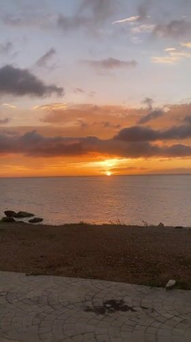 Sunset captured on video over ocean in Juan Griego
