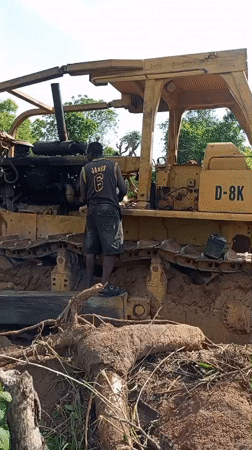 Bulldozer land clearing operations documented in rural Otunade, Nigeria