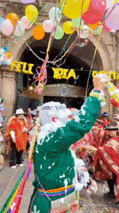 Traditional Carnival celebration with Andean costumes fills Cusco streets