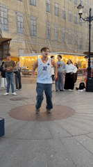 Breakdancing and street life in a Saint Petersburg plaza