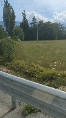 Rolling through the Molise countryside past hay bales and stone walls