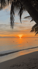 Sunset observed over ocean from Ukulhas beach, Maldives
