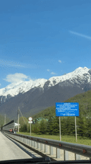 Morning traffic and infrastructure documented in Estosadok, Russia