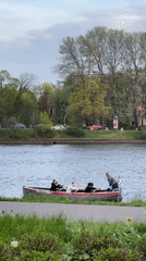 Routine pedestrian and boating activity observed in Saint Petersburg