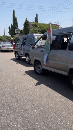 Political rally with vehicle procession held in Jos, Nigeria