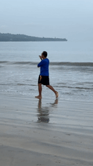 Evening beach activities documented along Indonesian coast