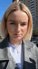 Woman photographed in various poses around Saint Petersburg