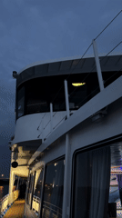 Evening ferry ride on the Neva River at dusk