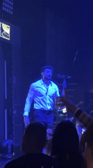 Live stage performance under blue lights in Nesebar, Bulgaria