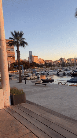 Sunset marina scene documented by witnesses in Alicante harbor