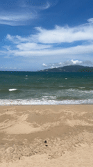 Morning beach scene captured in Nha Trang, Vietnam