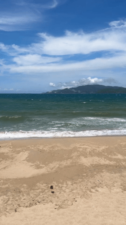 Morning beach scene captured in Nha Trang, Vietnam