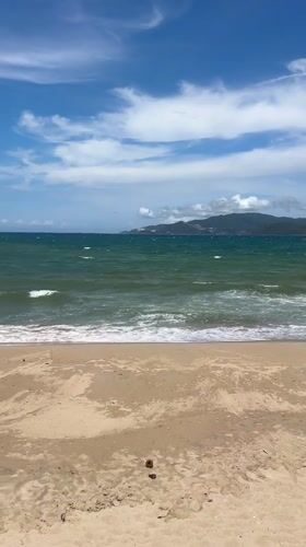 Morning beach scene captured in Nha Trang, Vietnam