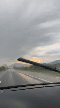 Rainy weather recorded during drive in Konare, Bulgaria