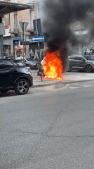 Motorcycle fire reported on Milan street