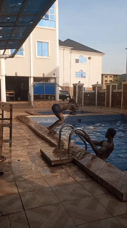 Pool gathering with backflips captured in Onitsha, Nigeria