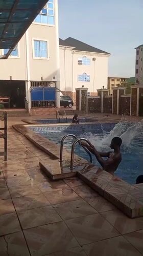 Pool gathering with backflips captured in Onitsha, Nigeria