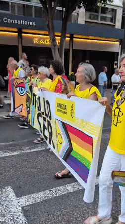 Pride parade fills Valencia streets in golden evening light