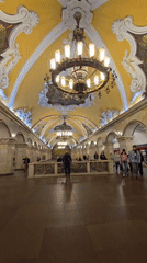 Moscow Metro Station Witnesses Document Ornate Architecture, Daily Commuters