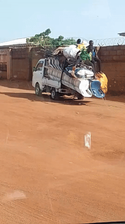 Rural transport and roadside tire repair in Nigeria
