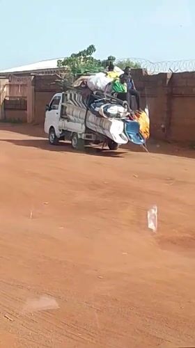 Rural transport and roadside tire repair in Nigeria