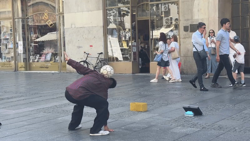 Street performers, book stalls, and café stops in central Belgrade