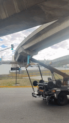 City tow truck spotted beneath highway overpasses in Buenos Aires