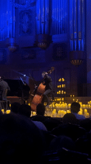Double bass performance recorded at Kazan auditorium