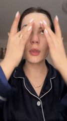 Woman documents evening skincare routine in Chaikovsky, Russia