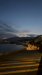 Dusk scenes captured over coastal Sanremo, Italy