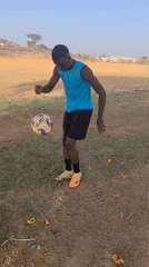 Soccer practice session captured in Nigerian village field