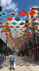 Pedestrian streets documented in Andorra's capital during afternoon hours