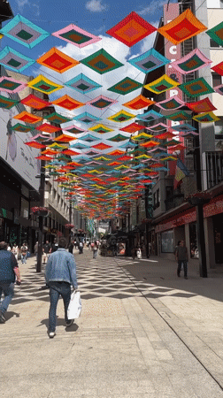 Pedestrian streets documented in Andorra's capital during afternoon hours