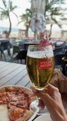 Evening dining captured at Nesebar beachfront restaurant