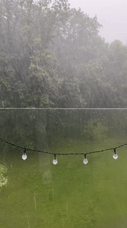 Rain through the windows, a timer on the desk