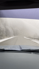 Driver records wet road conditions near Lago Escondido, Argentina