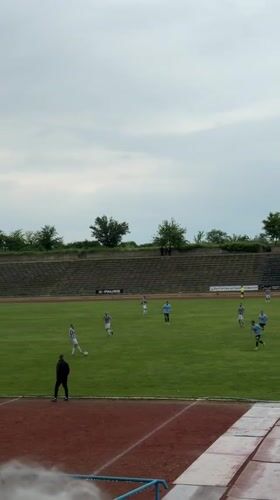 Soccer match played in Svishtov, Bulgaria stadium