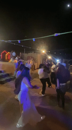 Desert night party in Agafay with DJ sets and fire performers