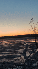 Winter waterfront sunset documented through five sequential images