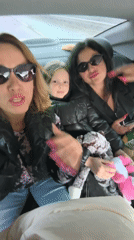 Women and child captured in car backseat moment in Russia