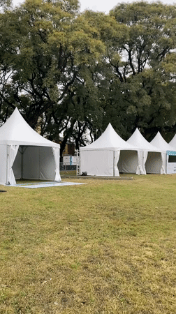 White tents erected on Buenos Aires field