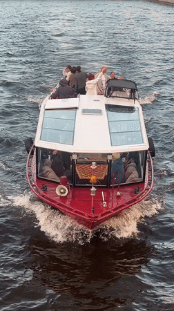 Saint Petersburg waterways on a golden June evening