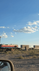 Freight trains crossing the Kazakh steppe near Töretam
